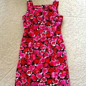 AGB Vibrant Pink Floral Midi Dress